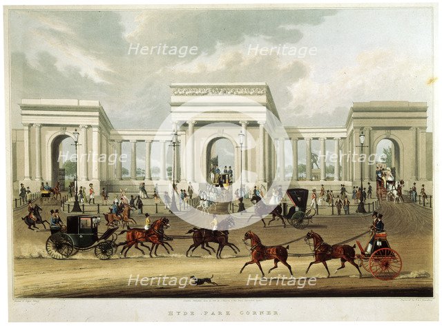 'Hyde Park Corner', 1828. Artist: Richard Rosenberg