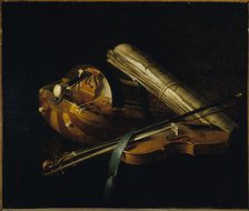 Still life with musical instruments, 1756. Creator: Nicolas Henri Jeaurat de Bertry.