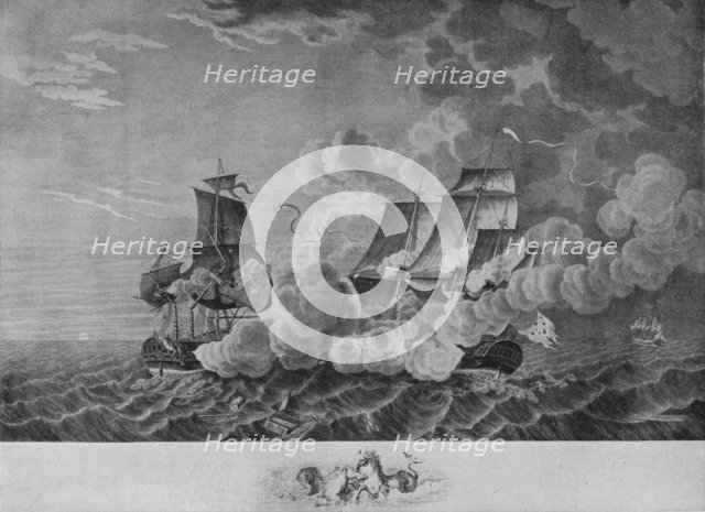 'The 'Fox' and the 'Junon'', c1840. Artist: Francois Jacques Dequevauviller.