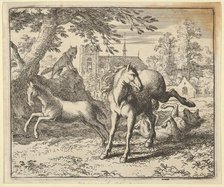 Renard Goes with the Badger to Court to Appease the Lion's Anger, 1650-75. Creator: Allart van Everdingen.