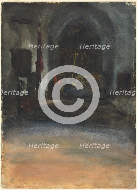 Spanish Church Interior, c. 1880. Creator: John Singer Sargent.