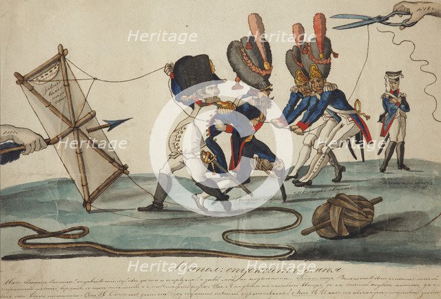 Napoleon Flying Kite, 1813.