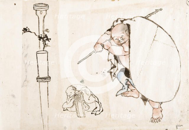 Hotei, First quarter of 19th cen.. Creator: Hokusai, Katsushika (1760-1849).