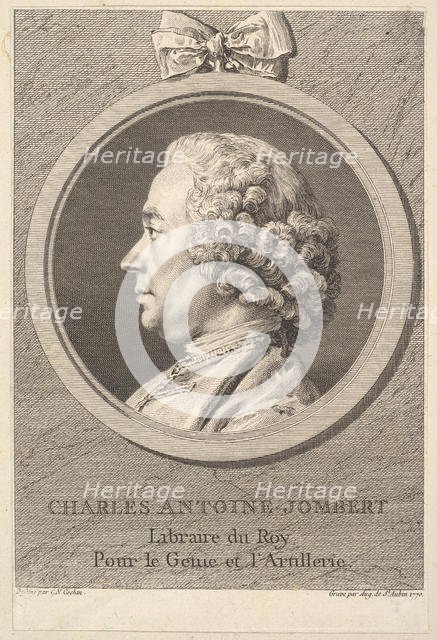 Portrait of Charles-Antoine Jombert, 1770. Creator: Augustin de Saint-Aubin.