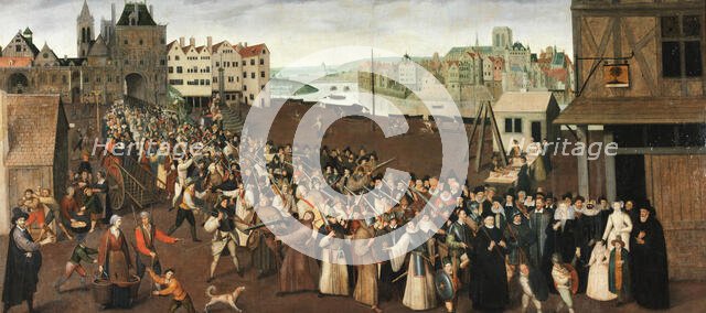 Procession of the League in Place de Greve, c1590. Creator: Unknown.