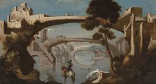Landscape with Three Bridges, 2nd half of 18th century. Creator: Unknown.
