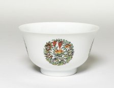 White-Glazed Bowl with Later Added Enamels, Qing dynasty, late Kangxi period, early 18th century. Creator: Unknown.