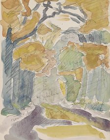 Forest path in autumn, c.1916. Creator: Reijer Stolk.