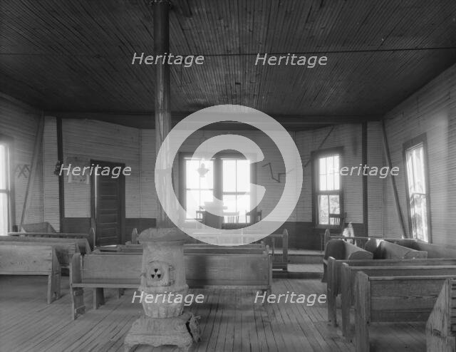 Interior of Negro church of the Mississippi Delta, 1937. Creator: Dorothea Lange.