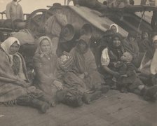 Group of emigrants (women and children) from eastern Europe on deck of the S.S. Amsterdam, 1899. Creator: Frances Benjamin Johnston.