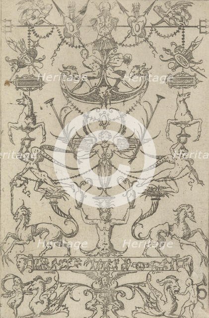 Grotesque Panel, 1550. Creator: Jacques Androuet Du Cerceau.