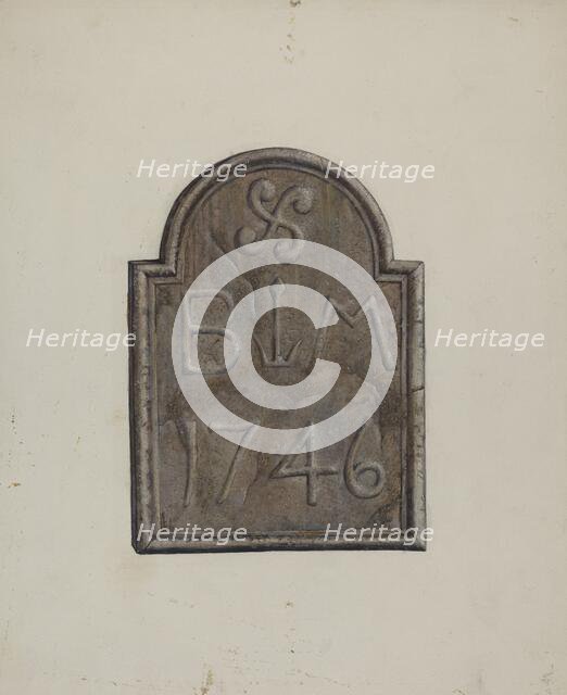 Carved Date Stone, c. 1939. Creator: Leslie Macklem.