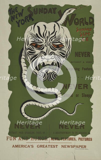 The New York Sunday world. Sunday Sept. 22, c1893 - 1897. Creator: Unknown.