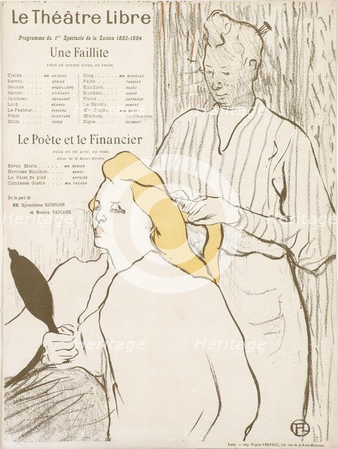 Le Coiffeur - Programme de Théâtre Libre, 1893. Creator: Toulouse-Lautrec, Henri, de (1864-1901).