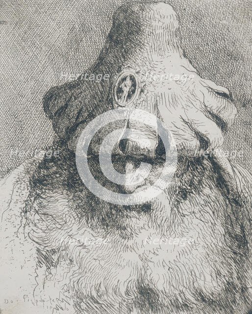 Old Man with Conical Hat, c1757. Creator: Giovanni Domenico Tiepolo.