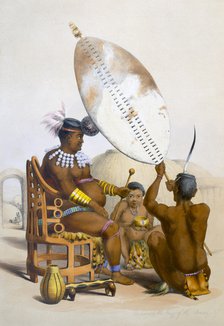 Umpanda the King of the Amazulu, 1849. Artist: George French Angas