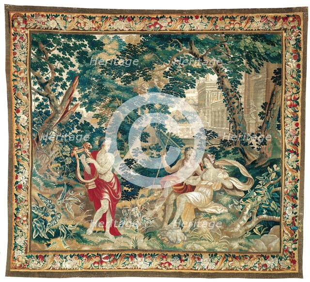 Orpheus Playing the Lyre to Hades and Persephone, from Orpheus and Eurydice or The..., . 1685. Creator: Unknown.