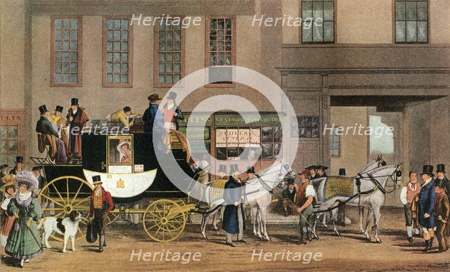 'The Blenheim, Leaving the Star Hotel, Oxford', 1831 (1927).Artist: Frederick James Havell