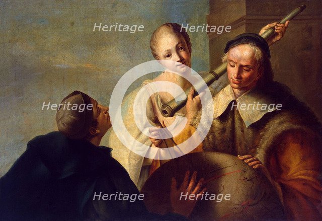 Lesson in Astronomy', 1750s. Creator: Angeli, Giuseppe (1712-1798).