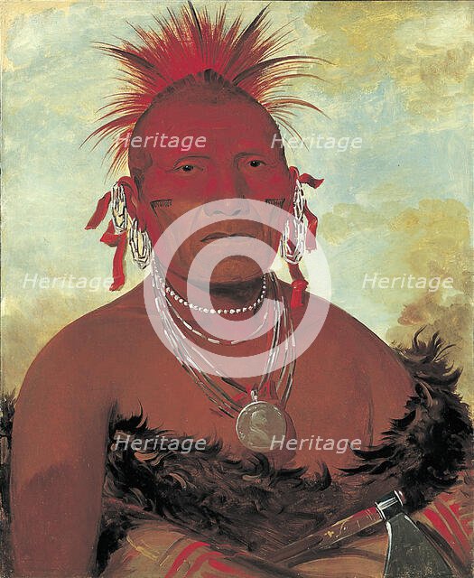 Shón-ka-ki-he-ga, Horse Chief, Grand Pawnee Head Chief, 1832. Creator: George Catlin.