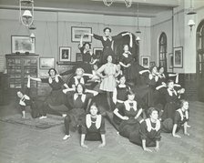 Girls posed in tableaux, Sandhurst Road Evening Institute, London, 1914. Artist: Unknown.