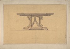 Design for a Gothic Style Table, 19th century. Creator: Anon.