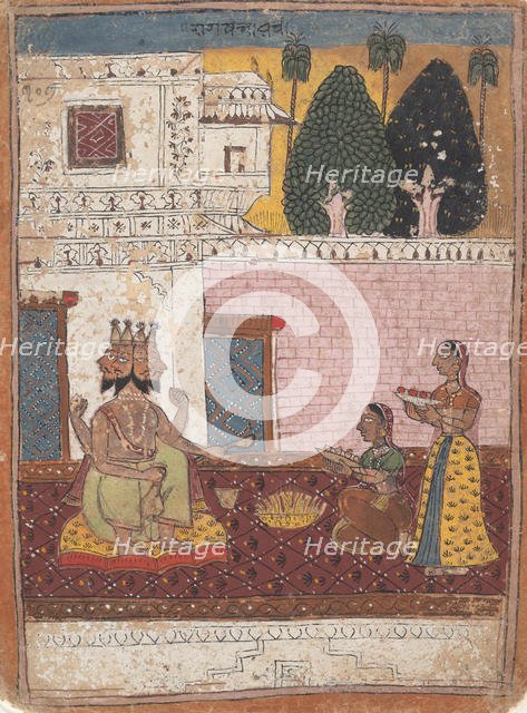 Khambavati Ragini...from a Dispersed Ragamala Series (Garland of Musical Modes), 1700-1725. Creator: Unknown.