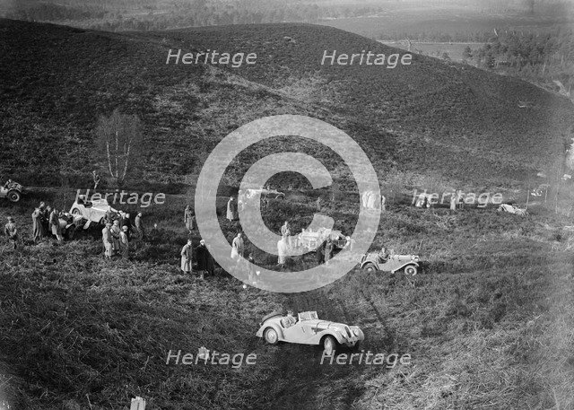 1938 Frazer-Nash BMW 328 taking part in a motoring trial, late 1930s. Artist: Bill Brunell.