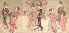 Courtesans and Attendants Making a Giant Snowball, ca. 1796. Creator: Utagawa Toyokuni I.