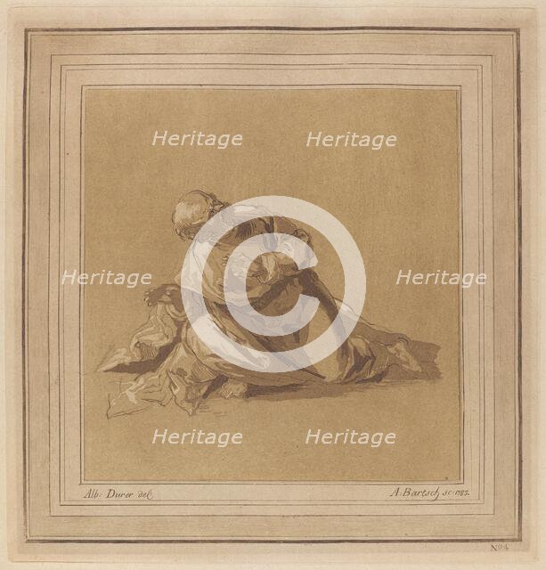 A Crouching Apostle (Saint Peter), 1785. Creator: Adam von Bartsch.