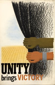 'Unity brings victory', World War II poster, between 1939 and 1946. Creators: Central Office of Information, Unknown.