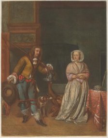 Huntsman Visiting a Lady, 1783/1786. Creator: Carlo Lasinio.