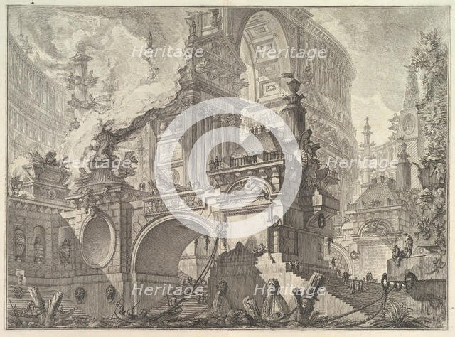 Parte di ampio magnifico Porto all'uso degli antichi Romani, ove si scuopre l'inter..., ca. 1749-50. Creator: Giovanni Battista Piranesi.