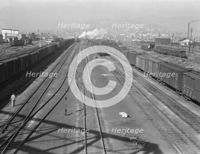 Railroad, outskirts of fast growing town, Klamath Falls, Oregon, 1939. Creator: Dorothea Lange.