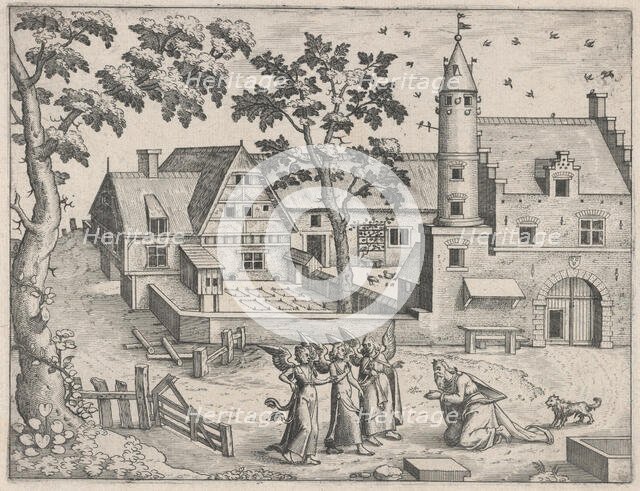 Landscape with Abraham and Three Angels, ca. 1570., ca. 1570. Creators: Anon, Lucas Gassel.