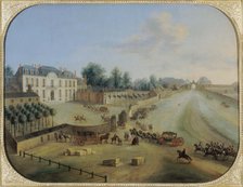 View of Chateau de la Muette with the arrival of the King, c1738. Creator: Charles-Leopold Grevenbroeck.