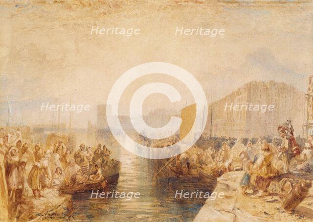 Le Havre: Sunset, about 1827. Creator: JMW Turner.