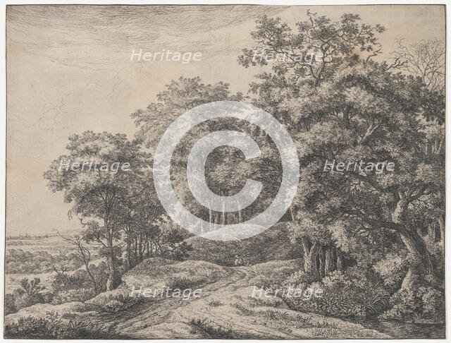 Two Men in a Hollow, 17th century. Creator: Anthonie Waterloo.