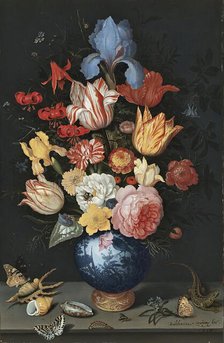 Chinese Vase with Flowers, Shells and Insects, 1628. Creator: Balthasar van der Ast.