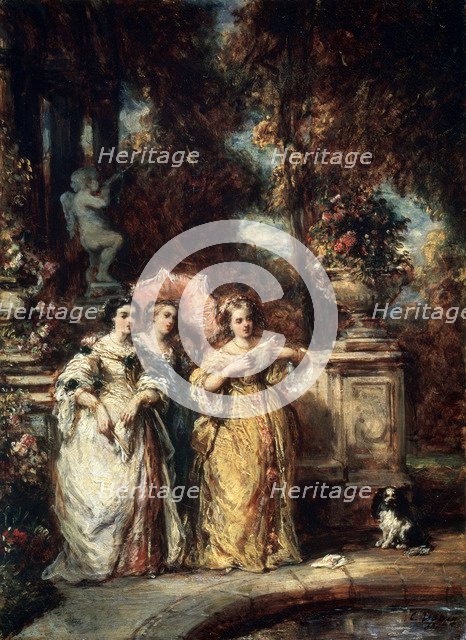 'A Stroll', 1852.  Artist: Eugene Isabey