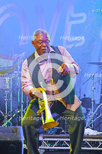 Hugh Masekela, Love Supreme Jazz Festival, Glynde Place, East Sussex, 2015. Artist: Brian O'Connor.