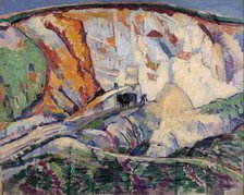 The chalk cliff, 1918. Creator: Frederick James Porter.