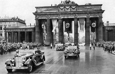 Adolf Hitler, Brandenburg Gate, Games of the XI Olympiad, Berlin, 1936. Artist: Unknown
