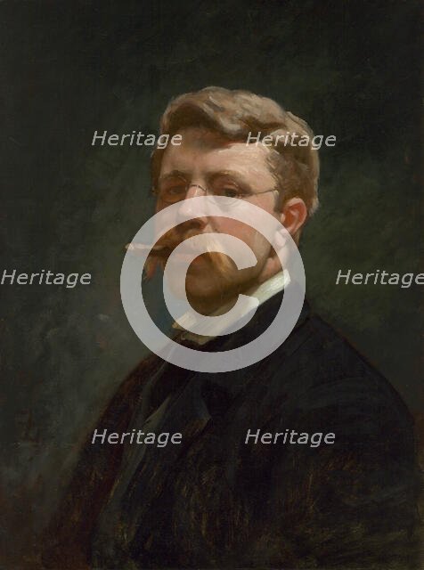 Frank Duveneck Self-Portrait, c. 1890. Creator: Frank Duveneck.