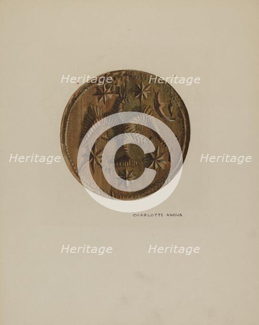 Pa. German Butter Mold, c. 1938. Creator: Charlotte Angus.