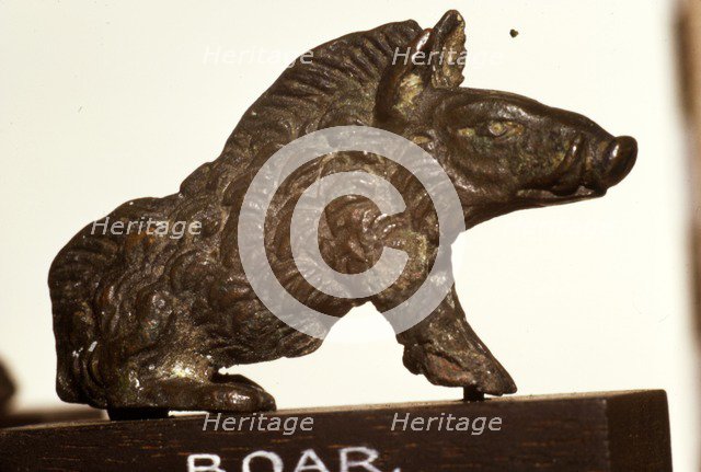 Bronze Boar found at Colchester, Essex, Roman Period, c2nd-3rd century Artist: Unknown.