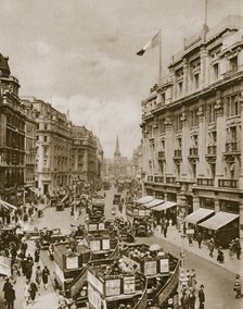 Upper part of Regent's Street, London, c1910s-c1920s(?). Artist: Unknown