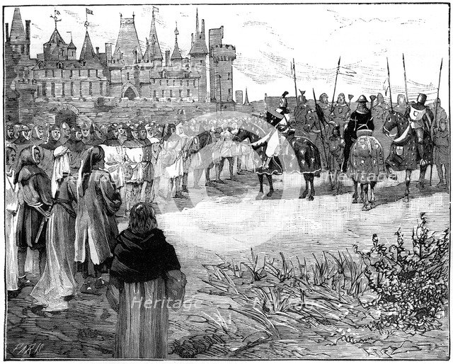 Philip the Fair reviewing five thousand Parisians ready to bear arms, c1285-1314 (1882-1884). Artist: Unknown