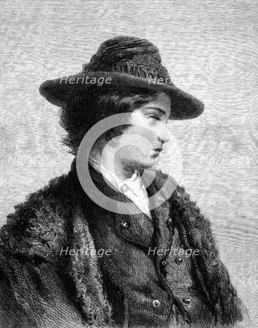 "Thoughts of Home," by Guido Bach, 1870. Creator: Unknown.