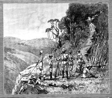 With the Lushai Expedition: signalling party with the heliograph, 1890. Creator: R. Taylor.